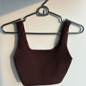 Babaton Brown Cropped Top (XS)